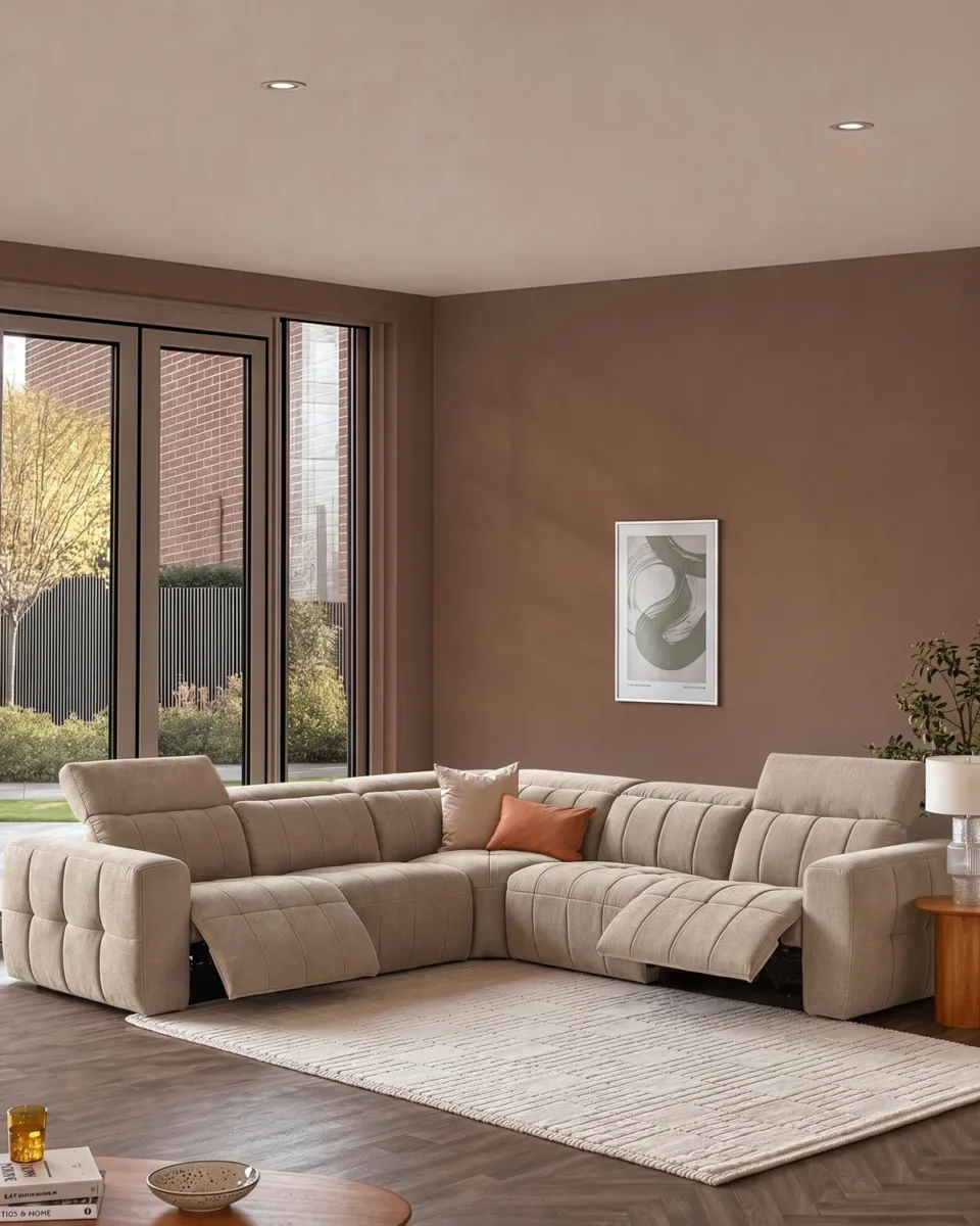 Skye champagne chenille sofa module - Image 3