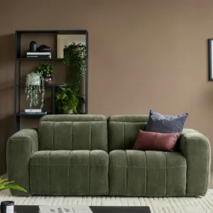 Skye dark green fabric 2 seater sofa
