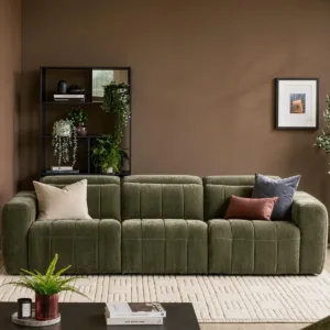 Skye dark green fabric 3 seater sofa