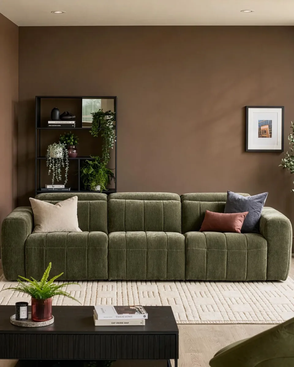 Skye dark green fabric 3 seater sofa