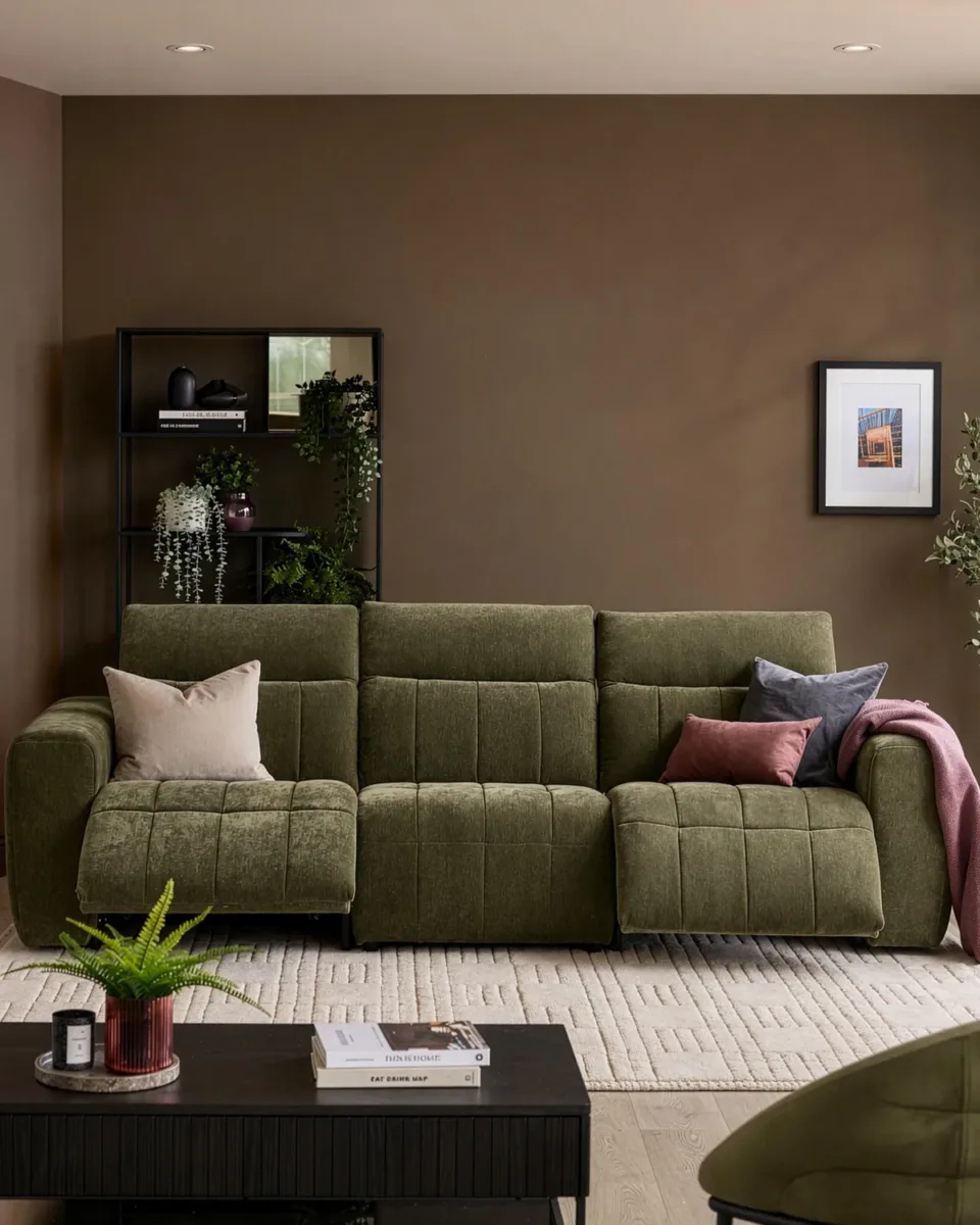 Skye dark green fabric 3 seater sofa - Image 3