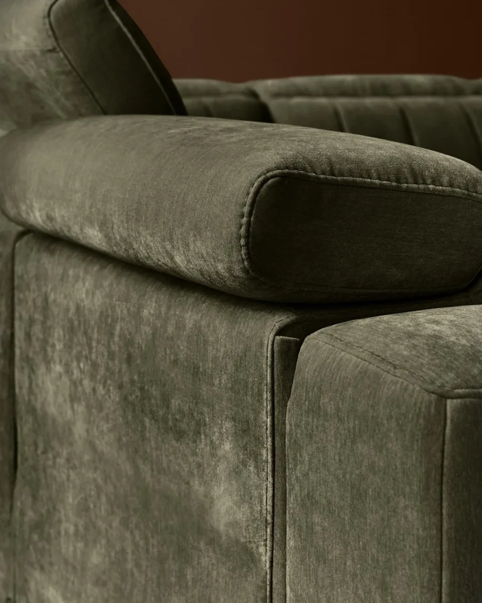 Skye dark green fabric large corner sofa - Image 4