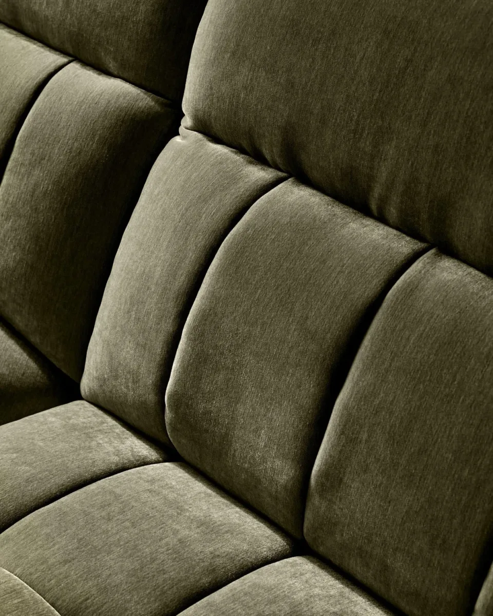 Skye dark green fabric 3 seater sofa - Image 4