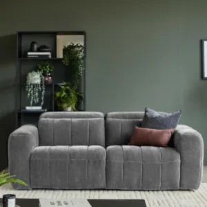 Skye dark grey fabric 2 seater recliner sofa