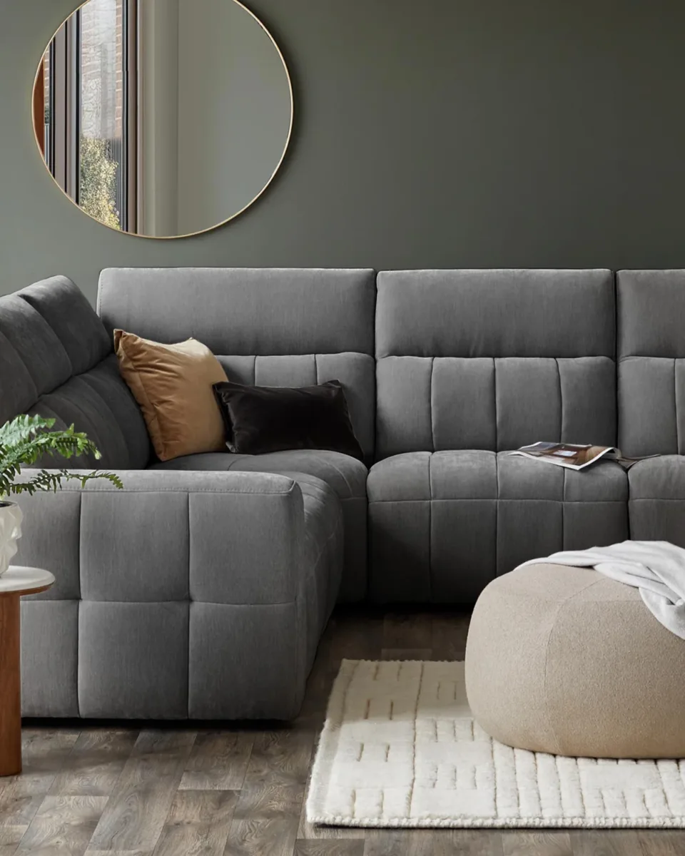 Skye dark grey fabric single sofa module - Image 4