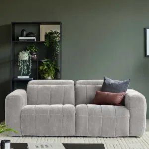 Skye light grey fabric 2 seater recliner sofa