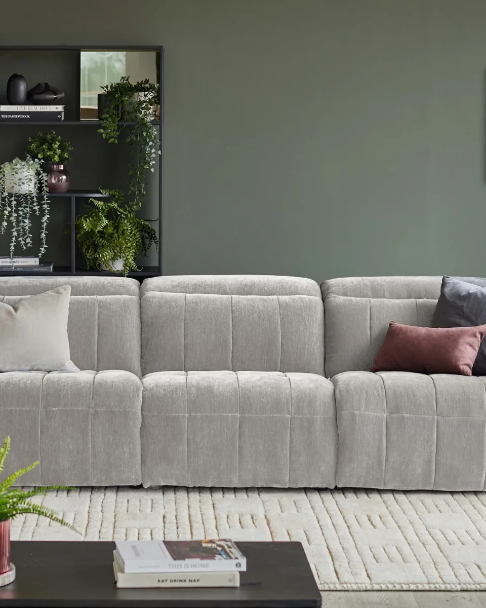 Skye light grey fabric single sofa module - Image 2