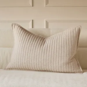 Sloane natural medium linen mix rectangle cushion
