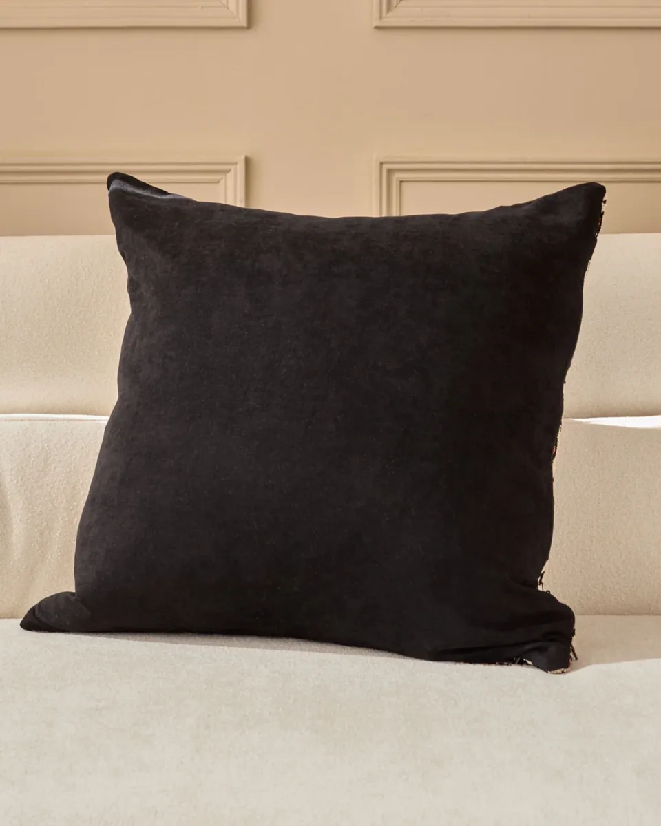Teela black patterned large fabric cushion - Image 2