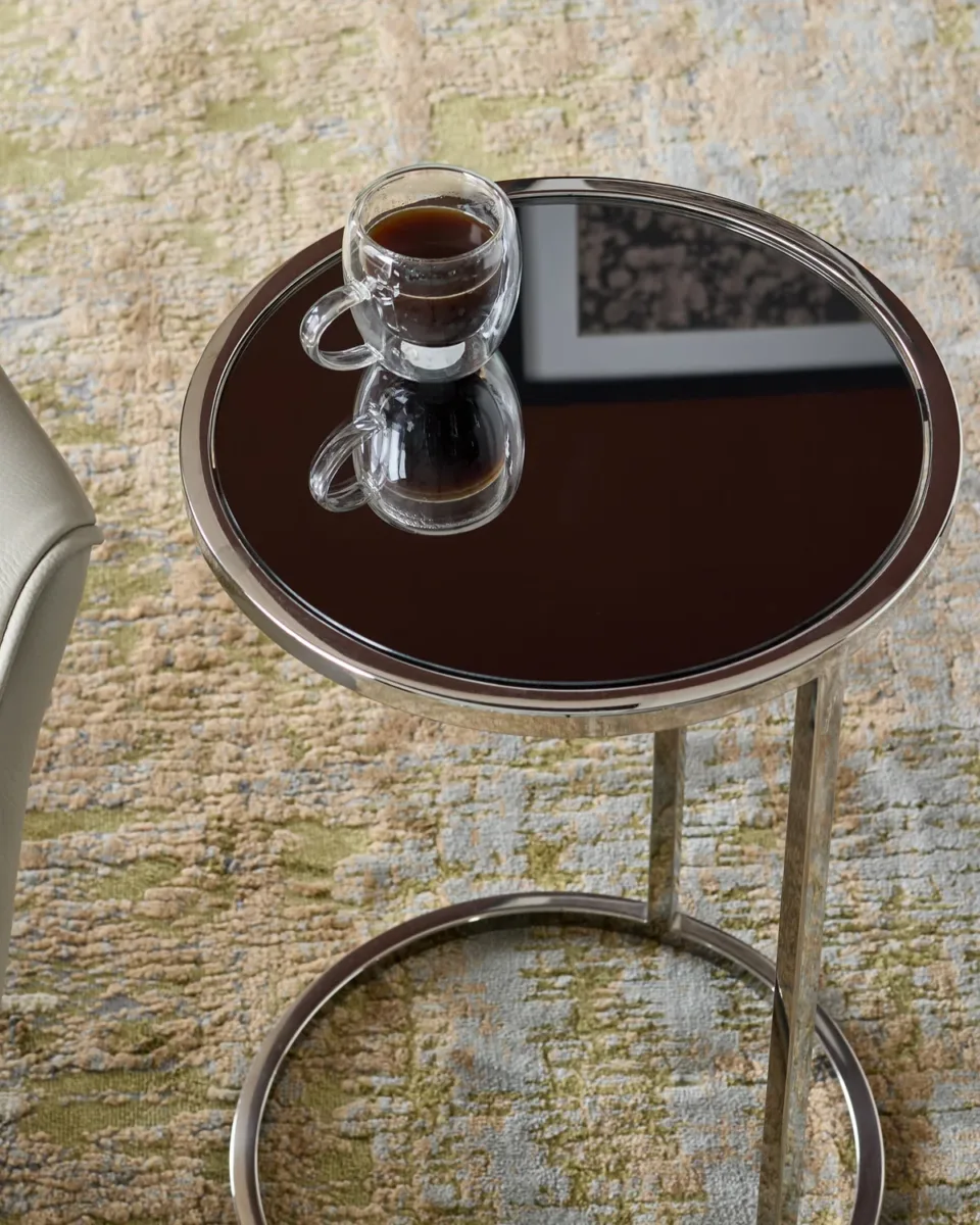 Sepia mixed metallics textured medium rug - Image 4