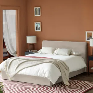 Turin champagne velvet double ottoman storage bed