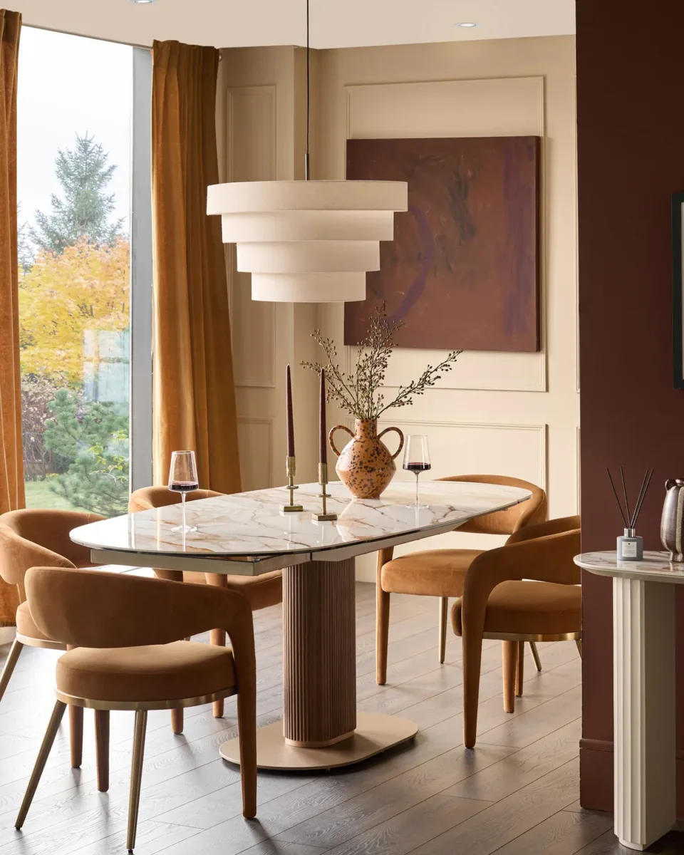 Vidal natural ceramic 4-6 seater extending dining table - Image 3