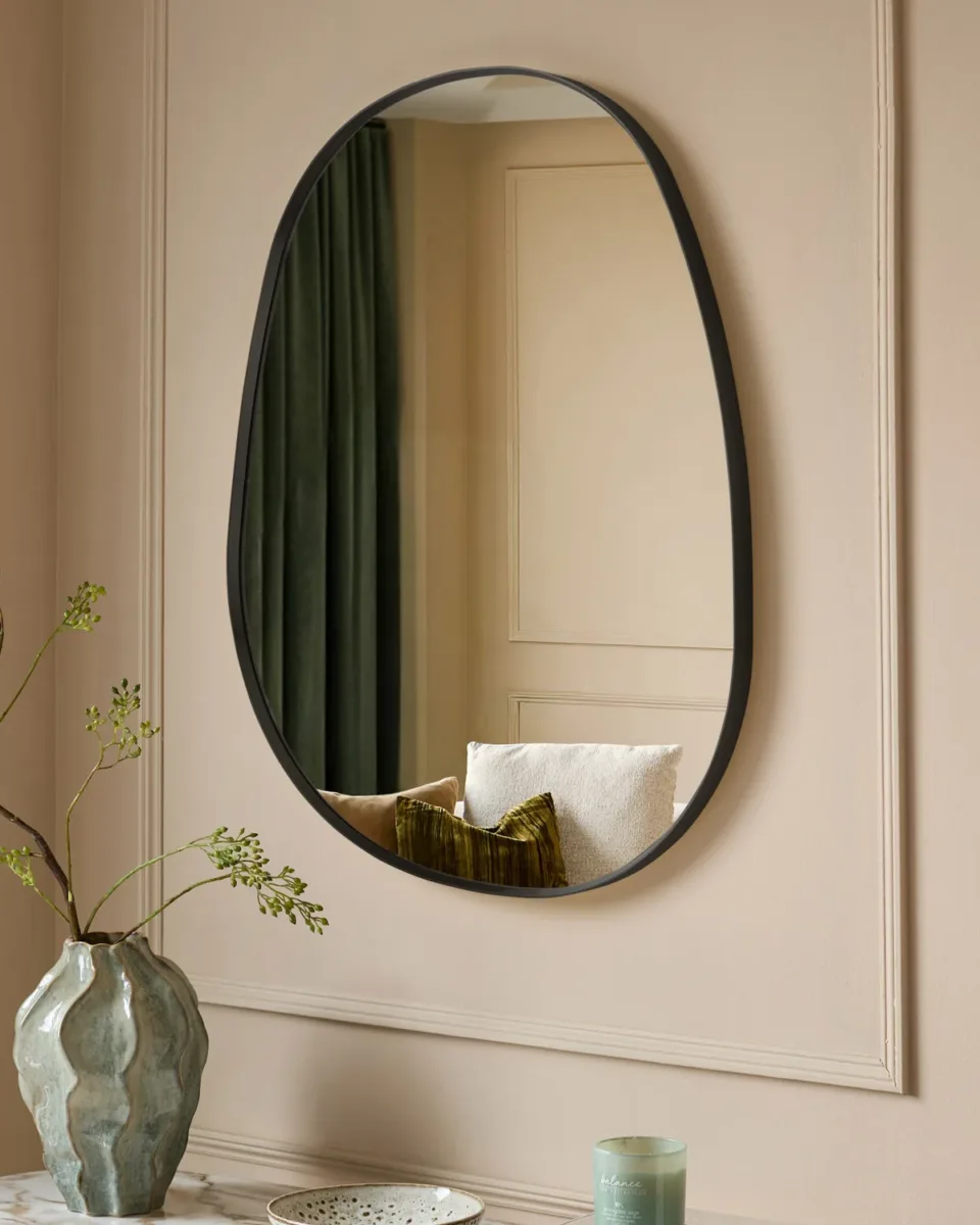 Caspian black pond wall mirror