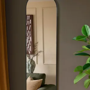 Yannis black arch wall mirror