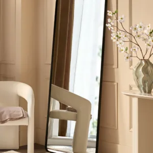 Yannis black rectangular full length leaner mirror