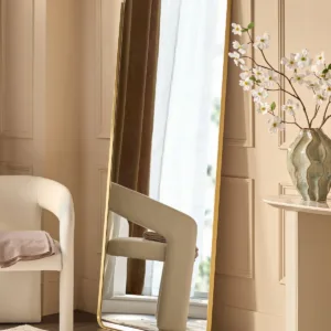 Yannis gold rectangular full length leaner mirror