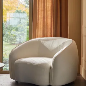 Zoey ivory boucle armchair