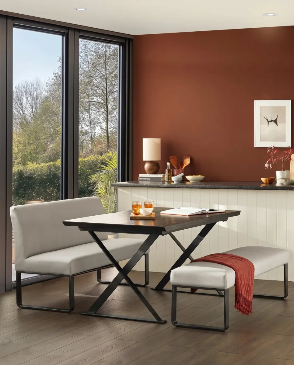 Loop 3 Seater Bench Light Grey Faux Leather & Black Leg Bench Without Backrest - Image 3